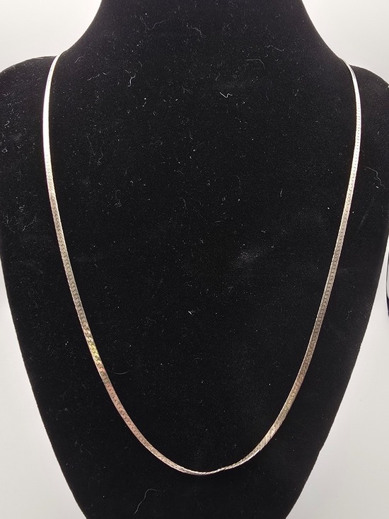 Jewelry - Vintage 1970s Italian 925 Sterling Silver Herringbone Necklace 24"